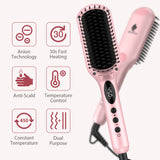 MiroPure Enhanced 2-In-1 Ceramic Ionic Hair Straightening Brush