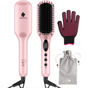 MiroPure Enhanced 2-In-1 Ceramic Ionic Hair Straightening Brush