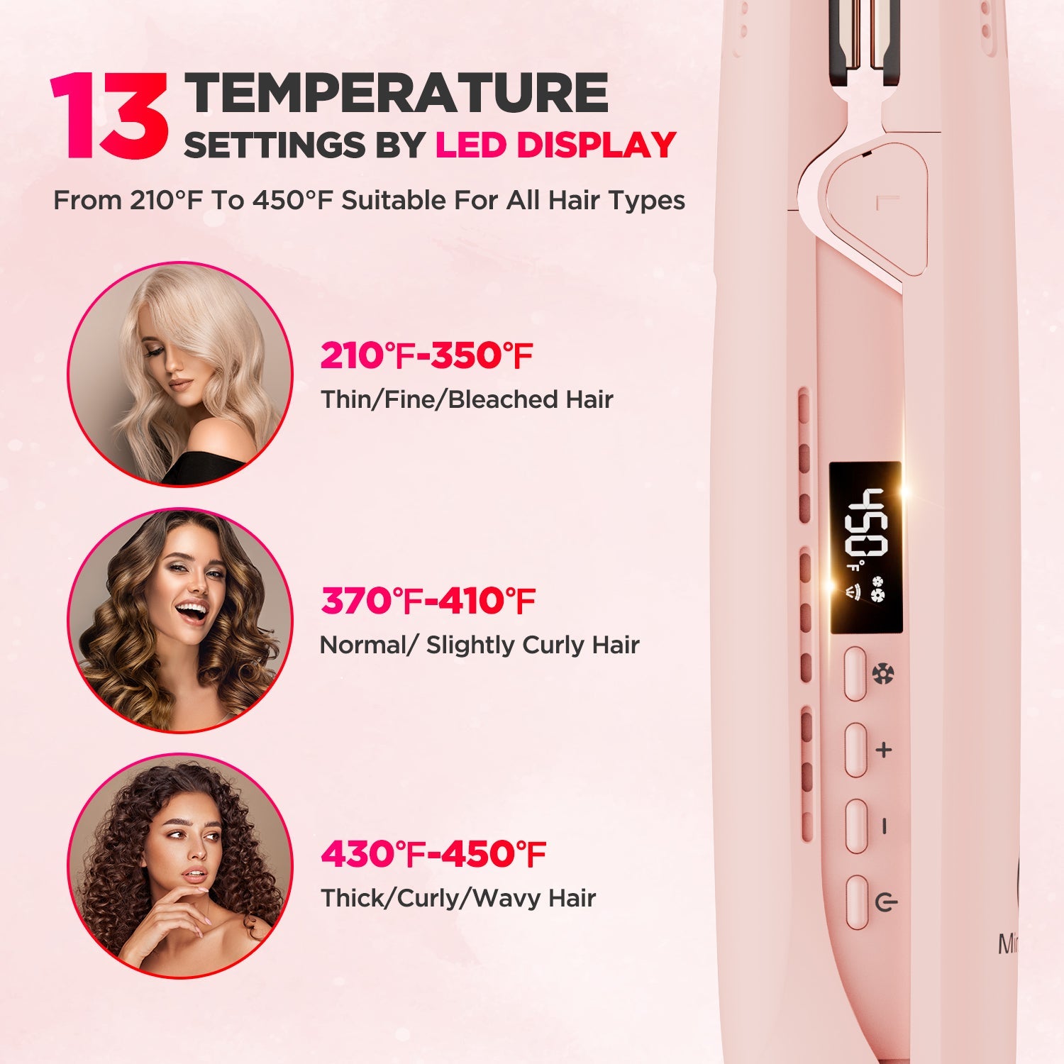 MiroPure 360° Airflow Styler Curling Iron, Titanium Flat Iron Hair Straightener and Curler 2 in 1, Professional Curing Wand with Ionic Aroma Cool Air, 13 Adjustable Temps, Dual Voltage for Long Hair - Miropure