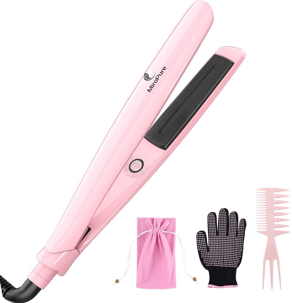 MiroPure Flat Iron for Hair, Infrared Ceramic Hair Straightener, 2-in-1 Straightener and Curls Suitable for All Hair Types, Making Hair Shiny and Silky - MIROPURE