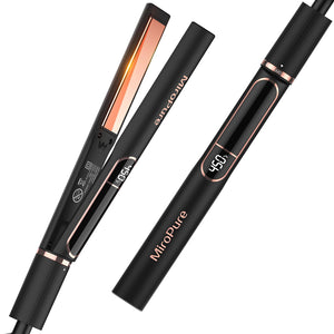 MiroPure Flat Iron Hair Straightener, 1 Inch Titanium Plates Hair Straightener with 15S Heat-up, Professional MCH Ceramic Negative Ion Hair Iron Dual Voltage for Women Hair with Auto Shut-Off - Miropure